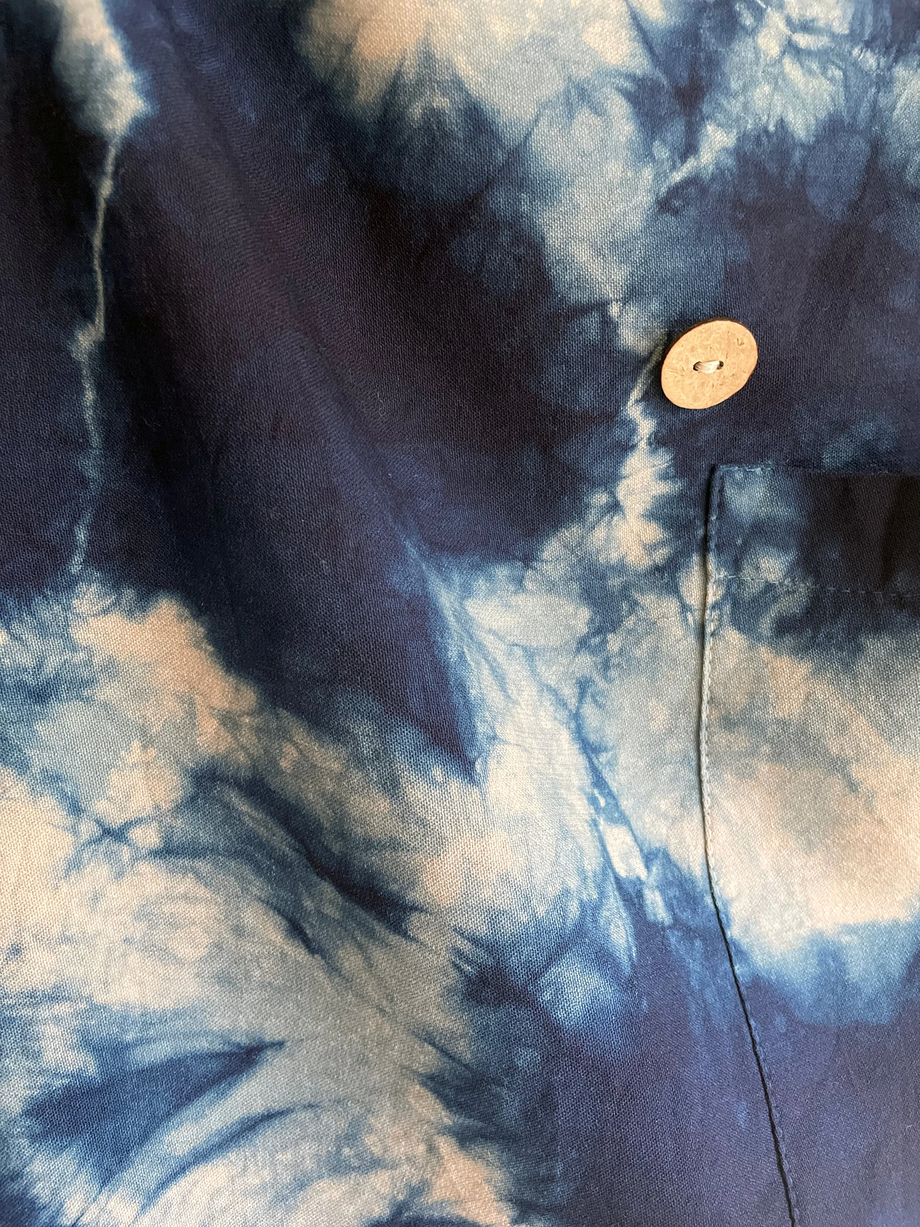 Merino Wool Waterfall Jacket In Abstract Indigo Shibori