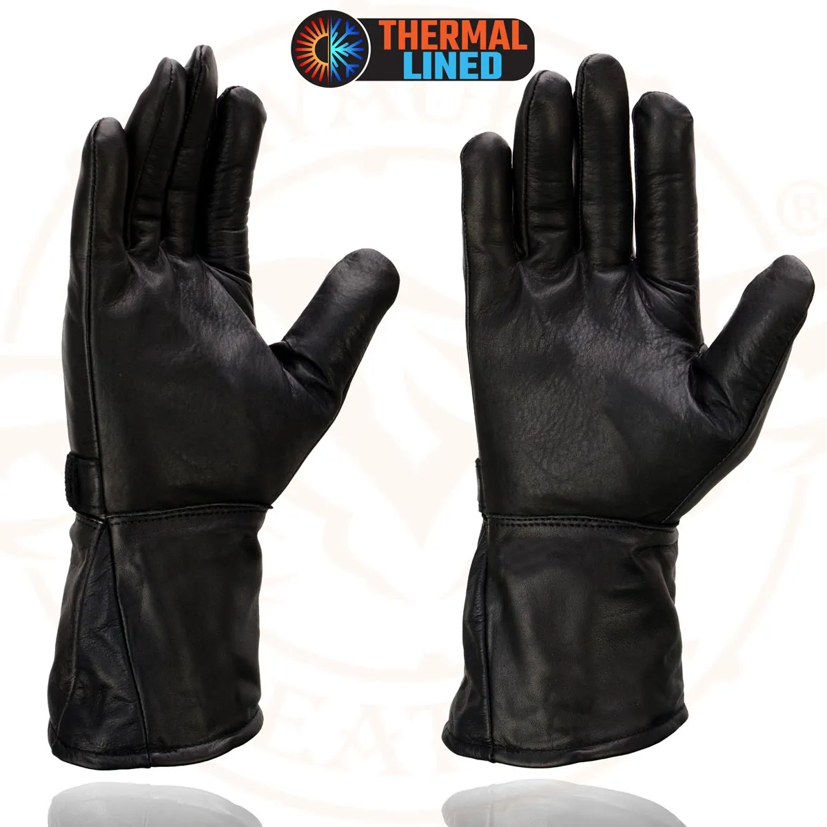 Milwaukee Leather MG7505 Men's Black Gauntlet Leather Winter