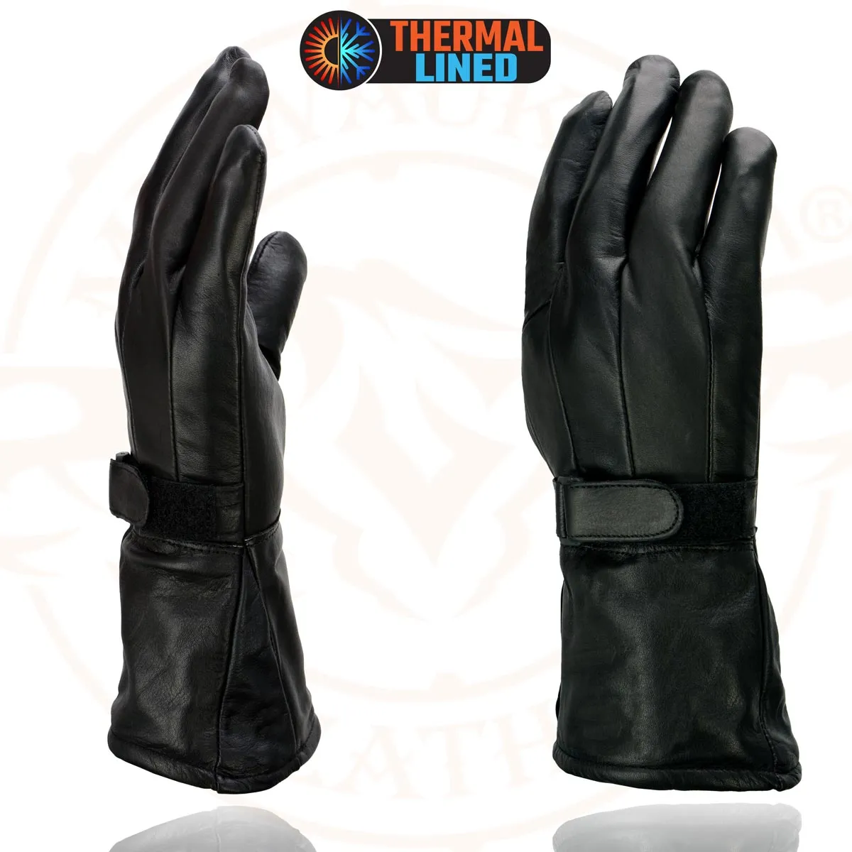 Milwaukee Leather MG7505 Men's Black Gauntlet Leather Winter