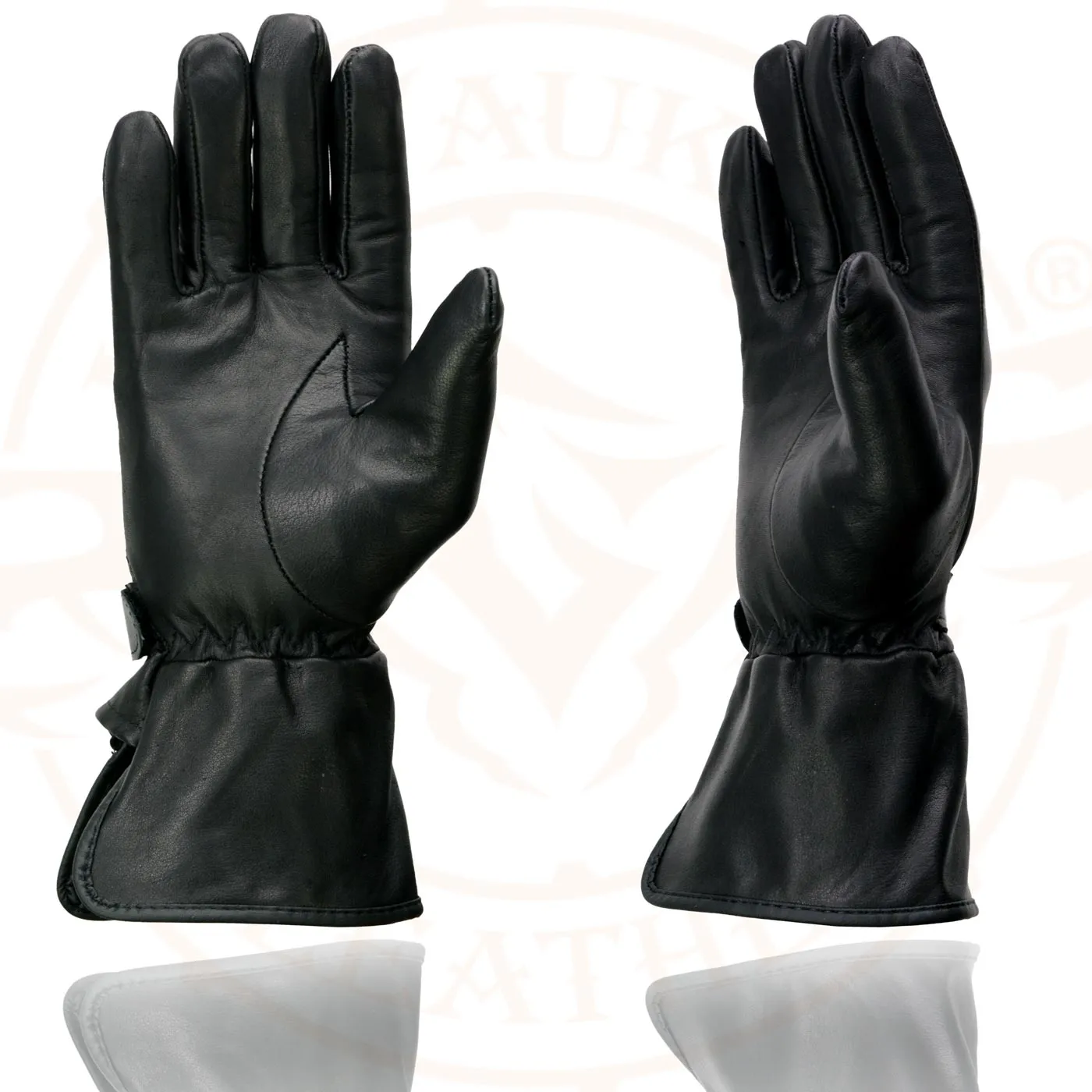 Milwaukee Leather MG7725 Women's Black Leather Gauntlet Motorcycle