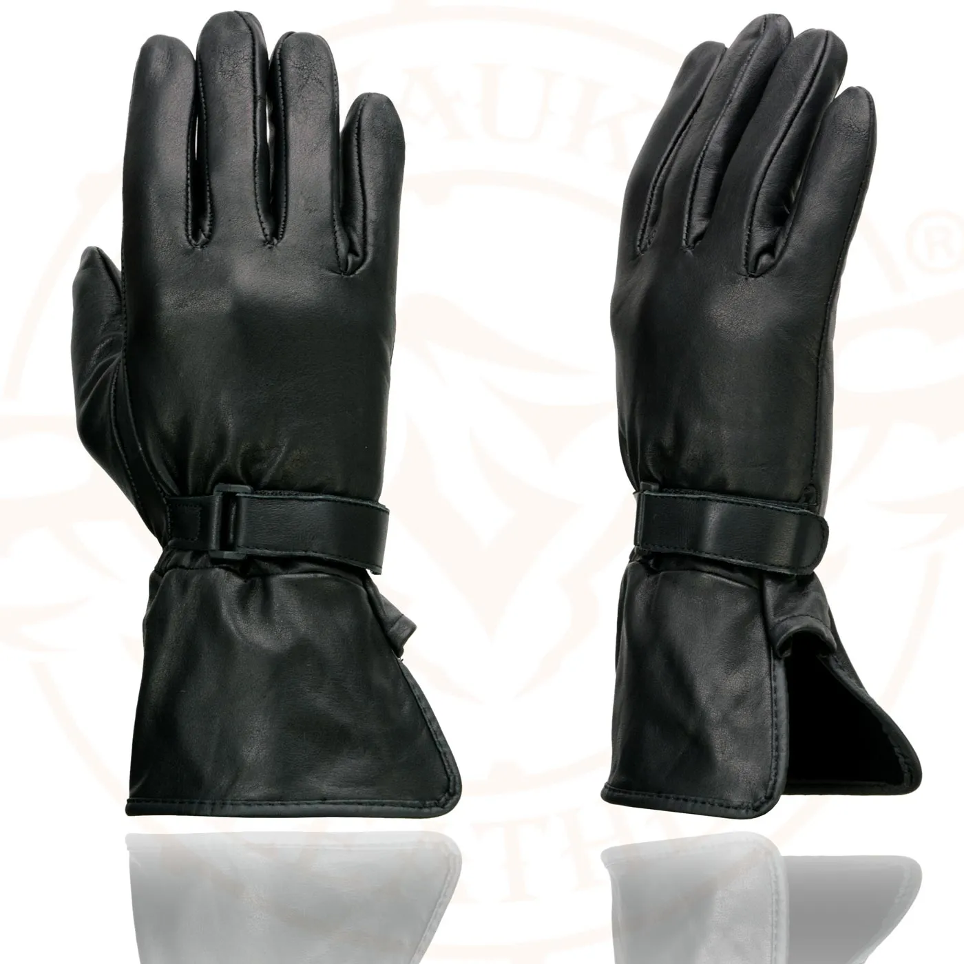 Milwaukee Leather MG7725 Women's Black Leather Gauntlet Motorcycle