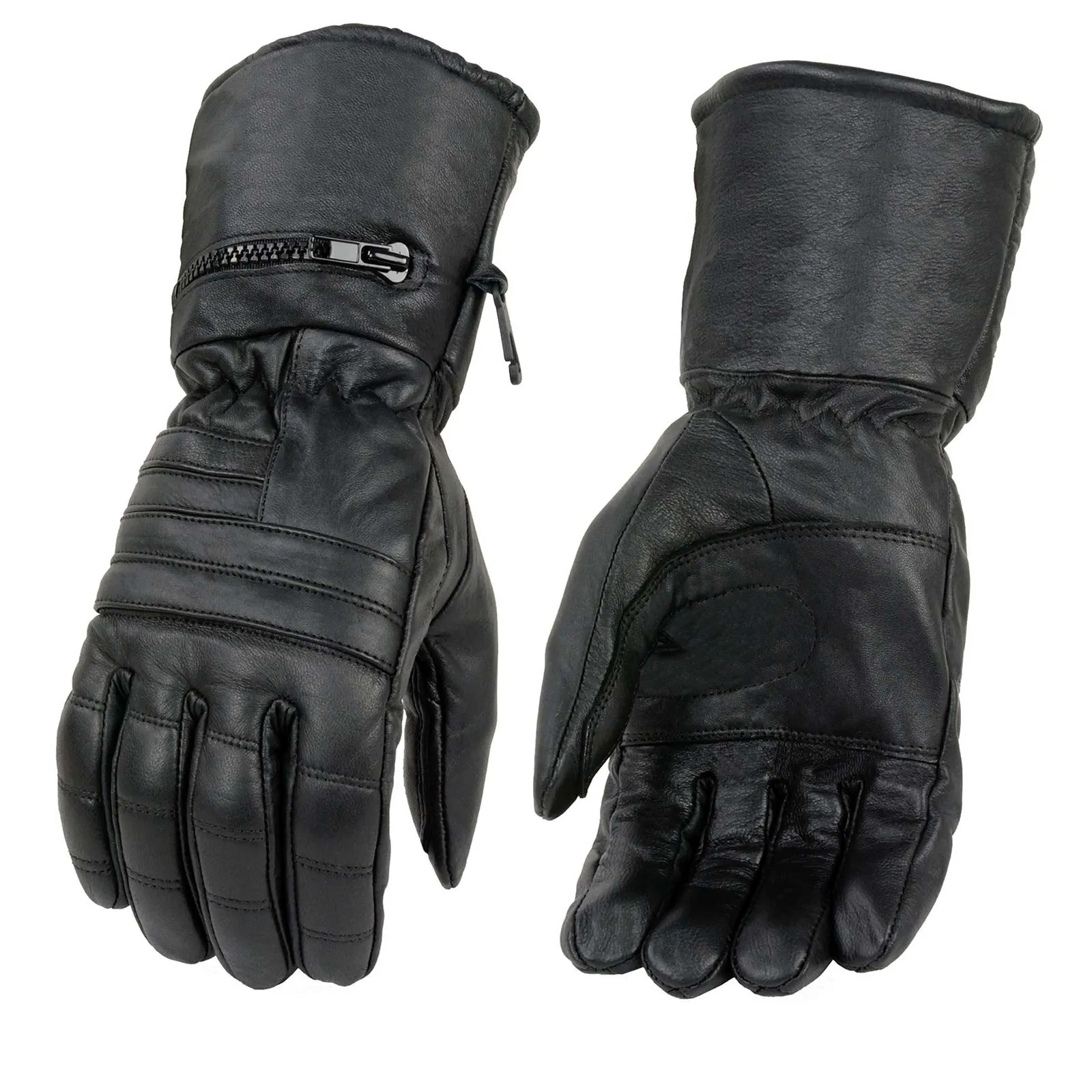 Milwaukee Leather SH230 Men's Black Leather Warm Lining Gauntlet