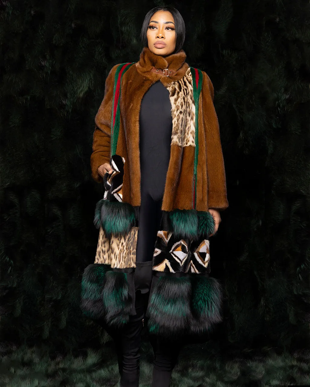 Mink w. Fox Trim & Animal Printed Mink Accents