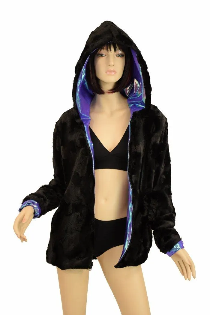 Minky Faux Fur Long Jacket