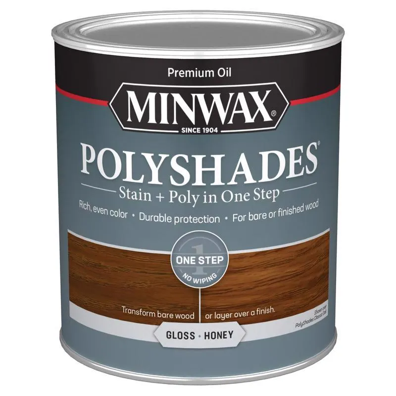 Minwax PolyShades Semi-Transparent Gloss Honey Oil-Based Stain/Polyurethane Finish 1 qt