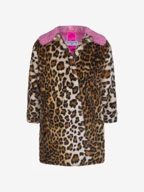 Monnalisa Girls Print Faux Fur Coat