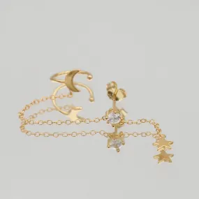 Moon & Star Drop Earring