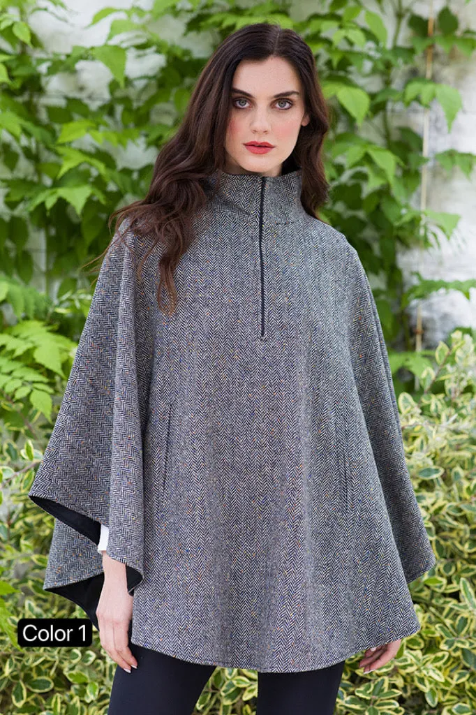 Mucros Weavers Half-Zip Poncho