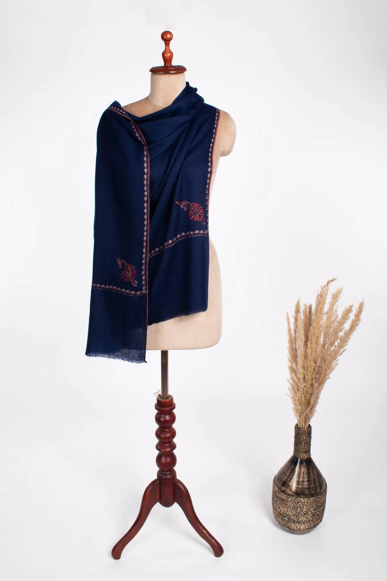 Navy Blue Lightweight Cashmere Scarf - JONESBORO