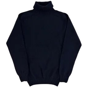 Navy Scottish Lambswool Turtleneck Sweater