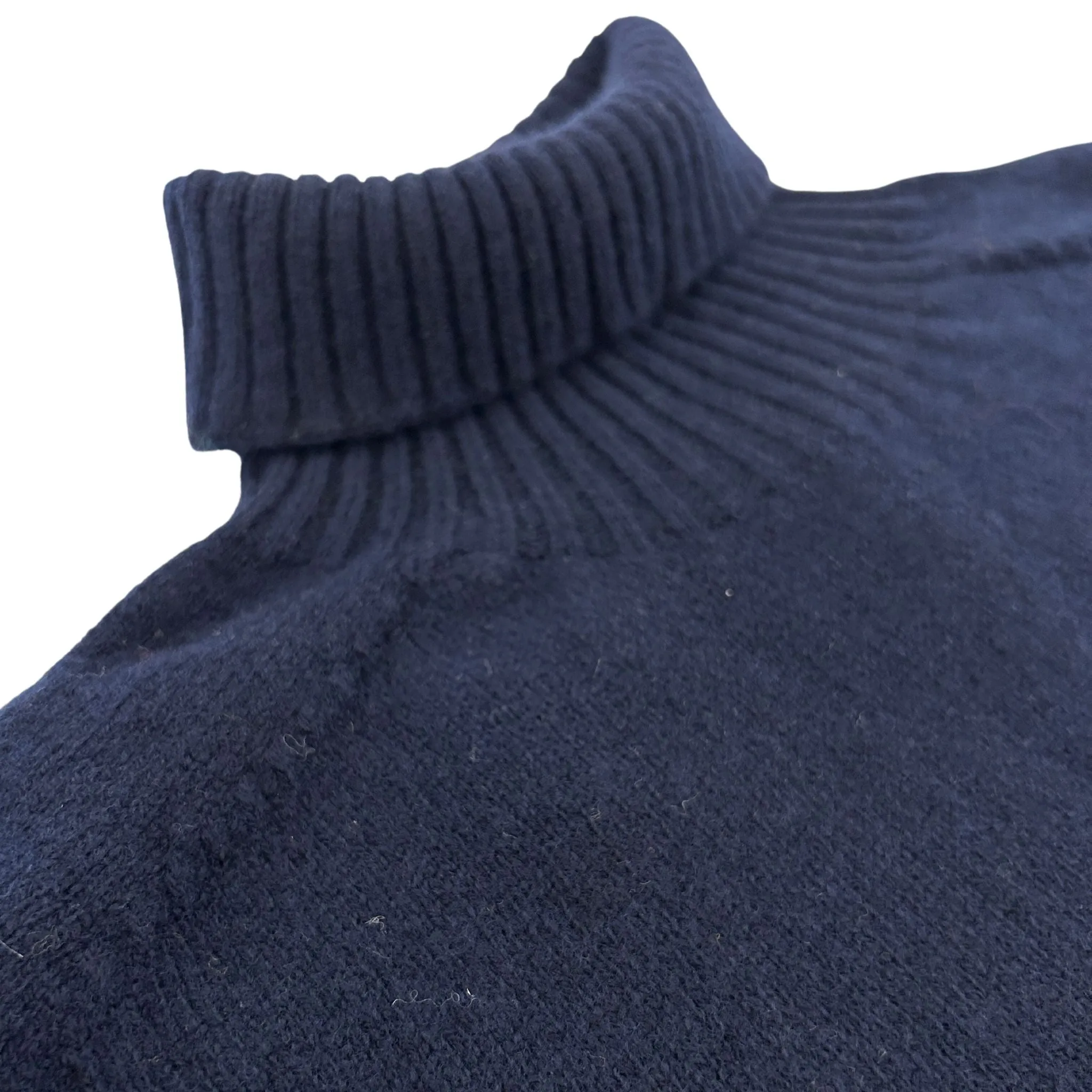 Navy Scottish Lambswool Turtleneck Sweater