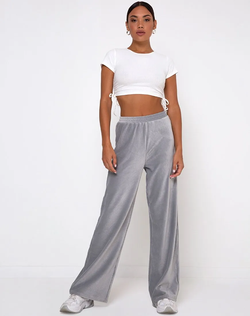 Obeli Trouser in Velvet Rib Grey