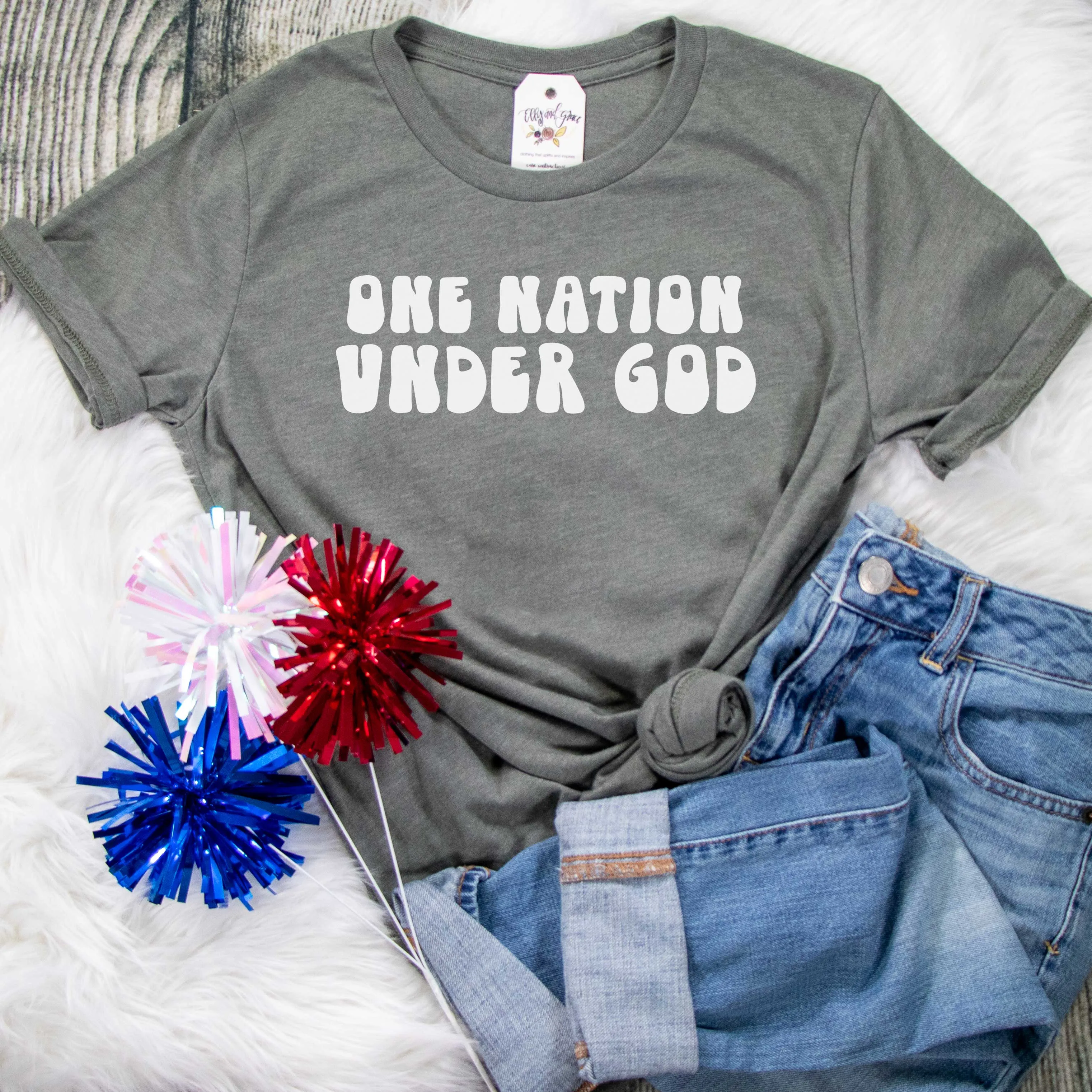 One Nation Under God Retro Unisex Shirt