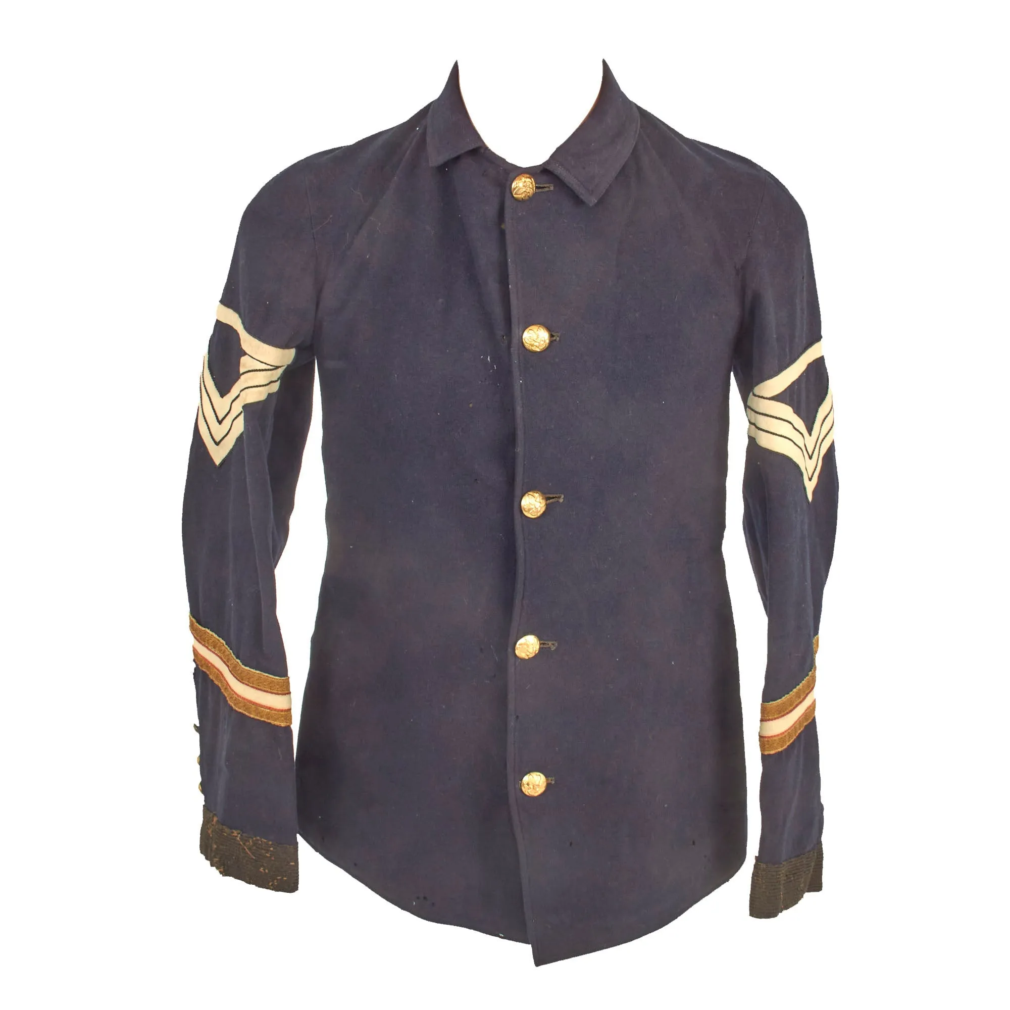 Original U.S. Indian Wars / Spanish-American War Federal Army Issue Pattern 1887 Quartermaster Sergeant Fatigue Sack Coat With Blue Trousers