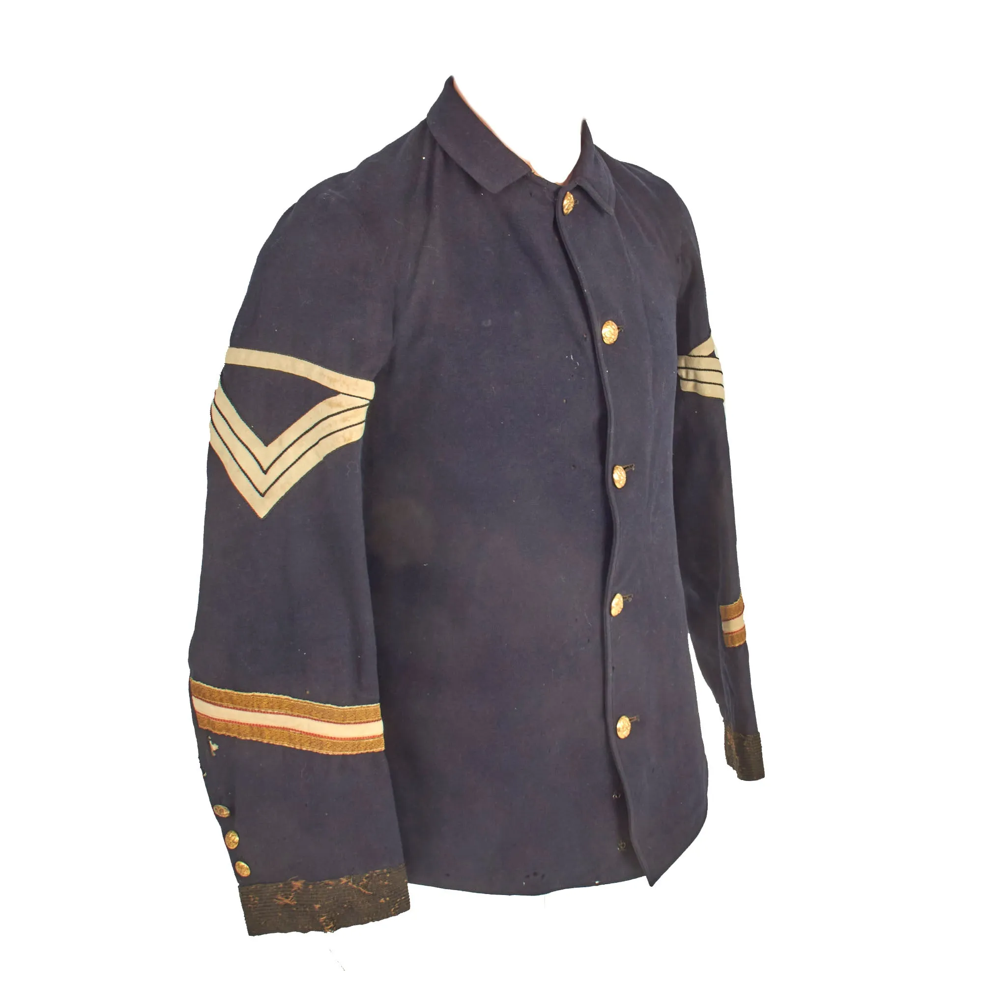 Original U.S. Indian Wars / Spanish-American War Federal Army Issue Pattern 1887 Quartermaster Sergeant Fatigue Sack Coat With Blue Trousers