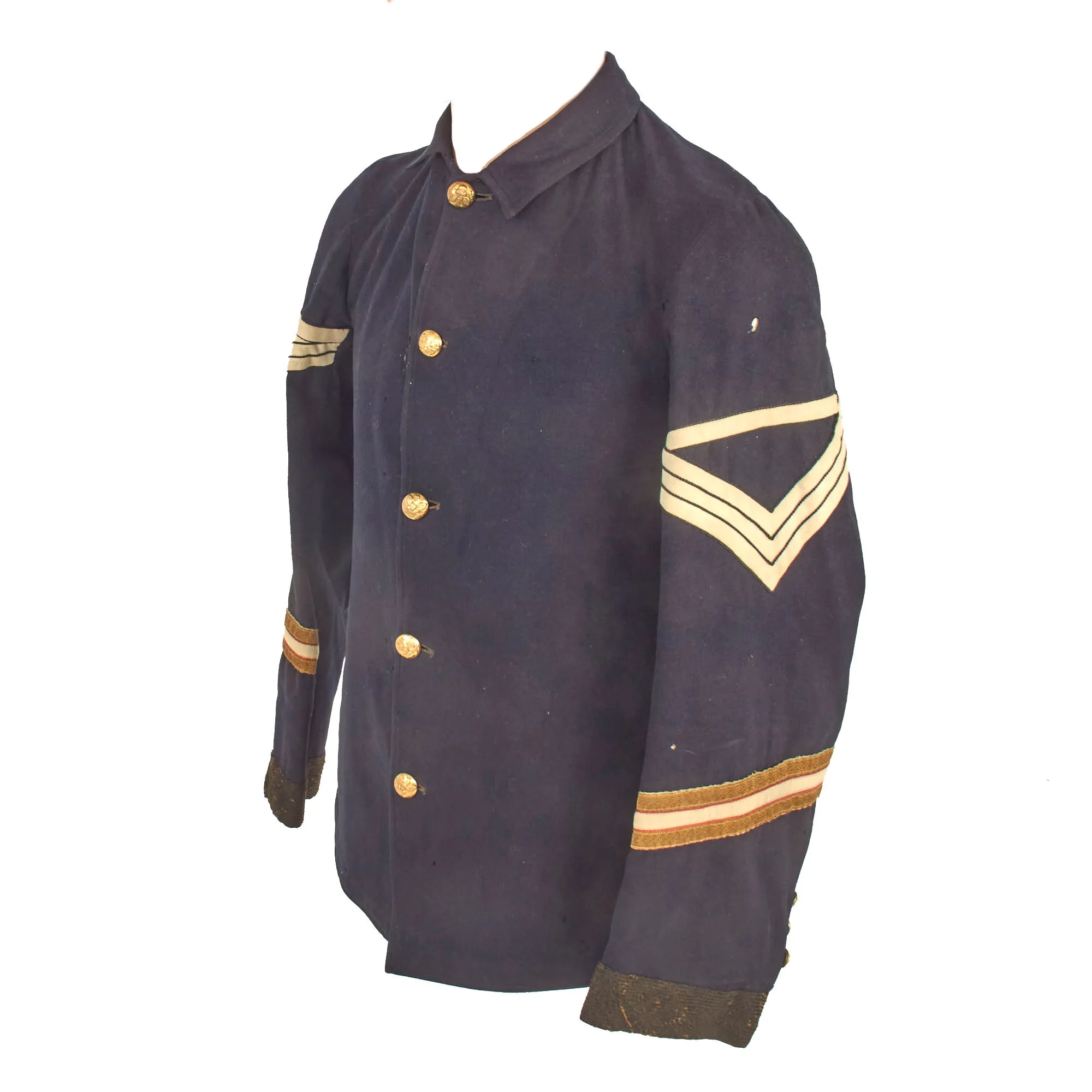 Original U.S. Indian Wars / Spanish-American War Federal Army Issue Pattern 1887 Quartermaster Sergeant Fatigue Sack Coat With Blue Trousers