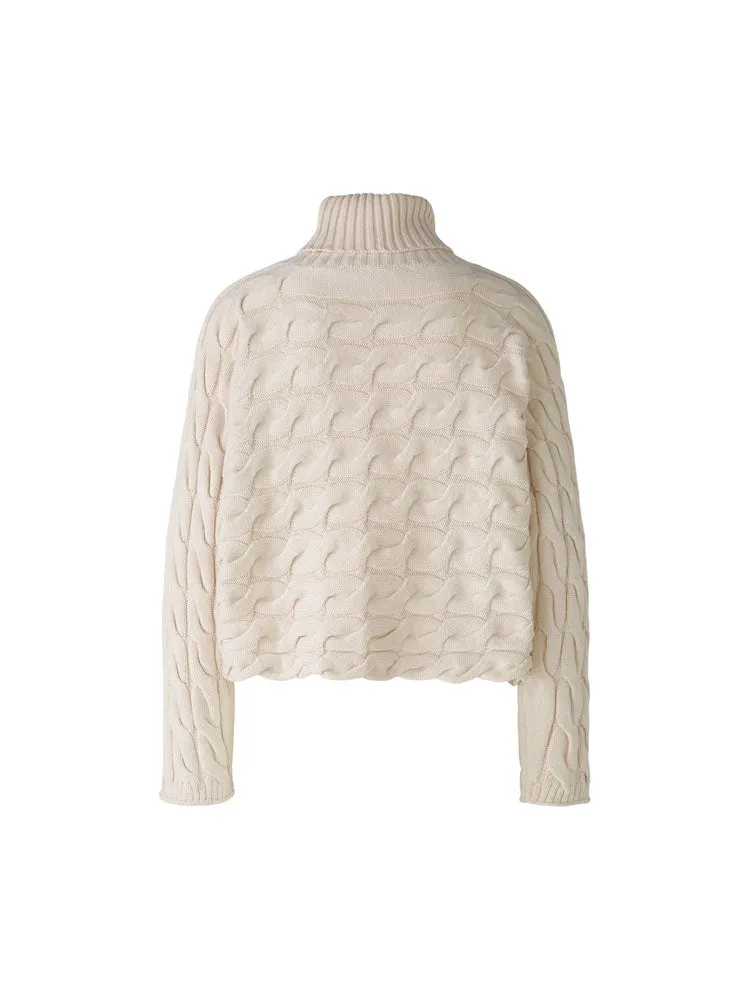 Oui Turtleneck Jumper Whitecap Grey