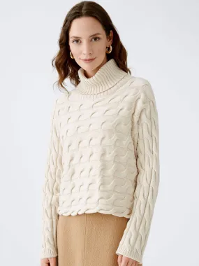 Oui Turtleneck Jumper Whitecap Grey