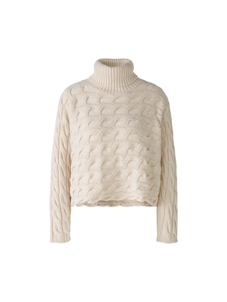 Oui Turtleneck Jumper Whitecap Grey