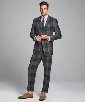 Oversized Check Sack Suit Coat in Charcoal