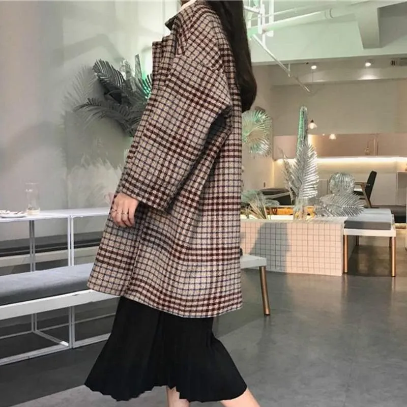 Oversized Plaid Coat