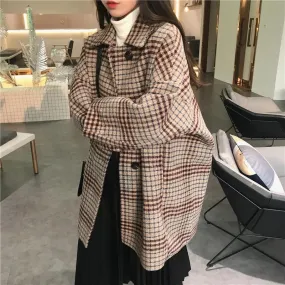 Oversized Plaid Coat