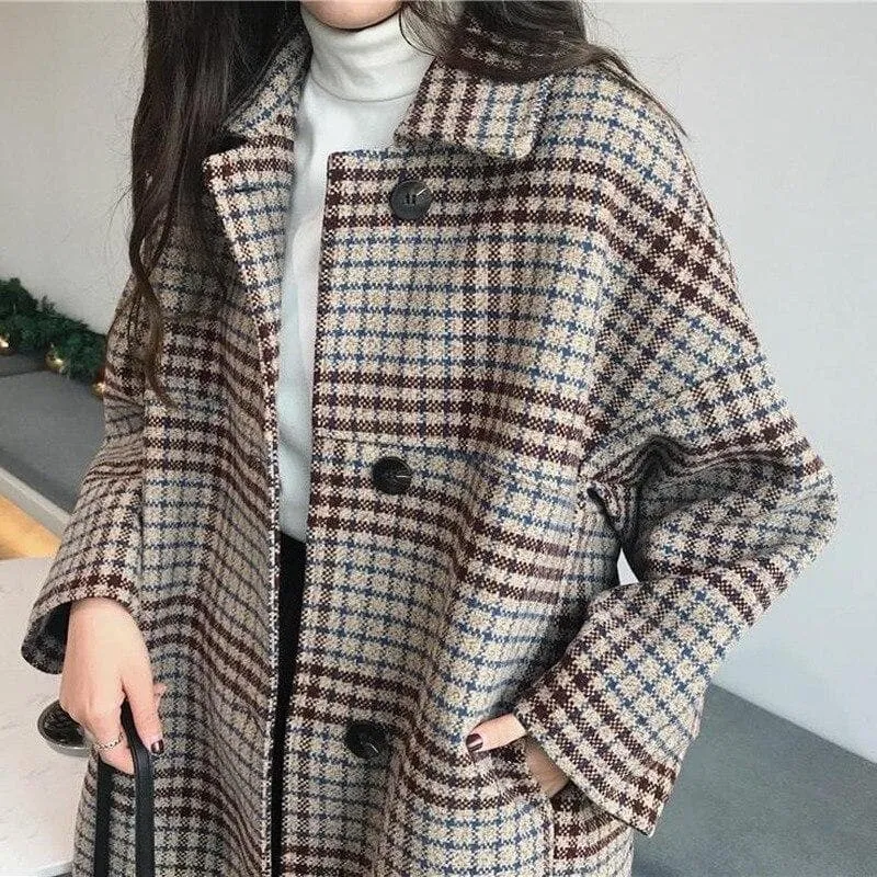 Oversized Plaid Coat