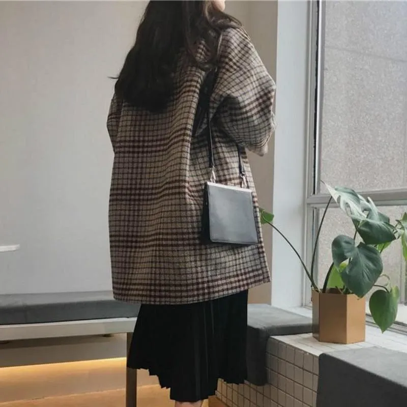 Oversized Plaid Coat