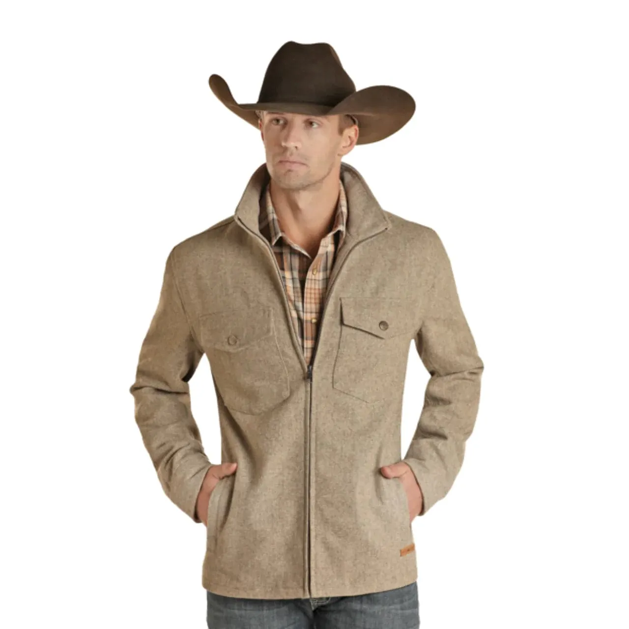 Panhandle Slim Men's Powder River Outfitters Wool Beige Coat