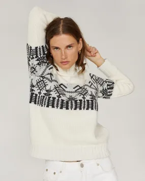 Pasaka: White Merino Wool Turtleneck