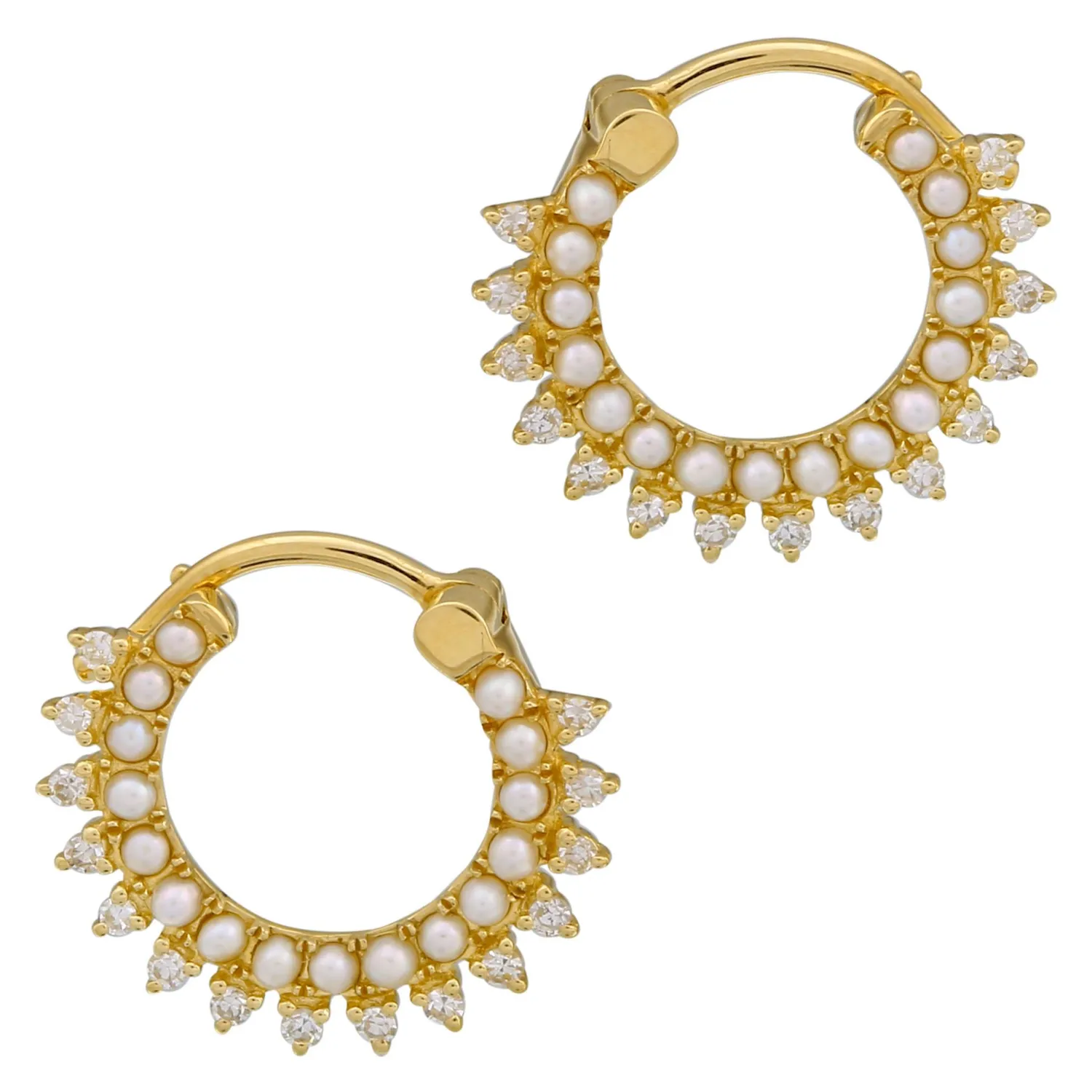 Pearl Lace Hoop Earrings