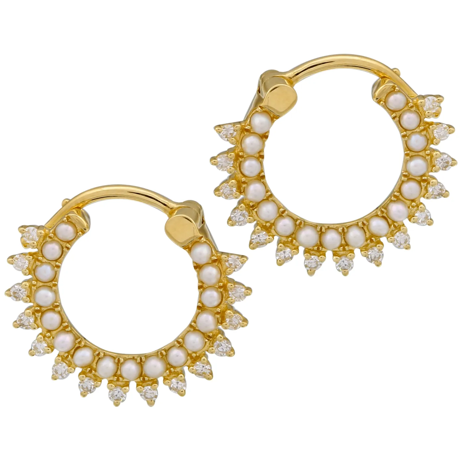 Pearl Lace Hoop Earrings