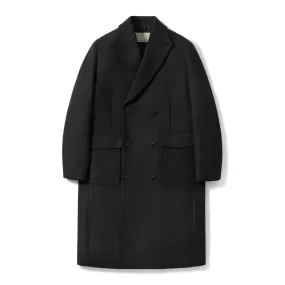 POTTERY Melton Wool Double Breasted Coat - Black