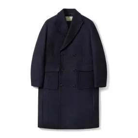 POTTERY Melton Wool Double Breasted Coat - Dark Navy