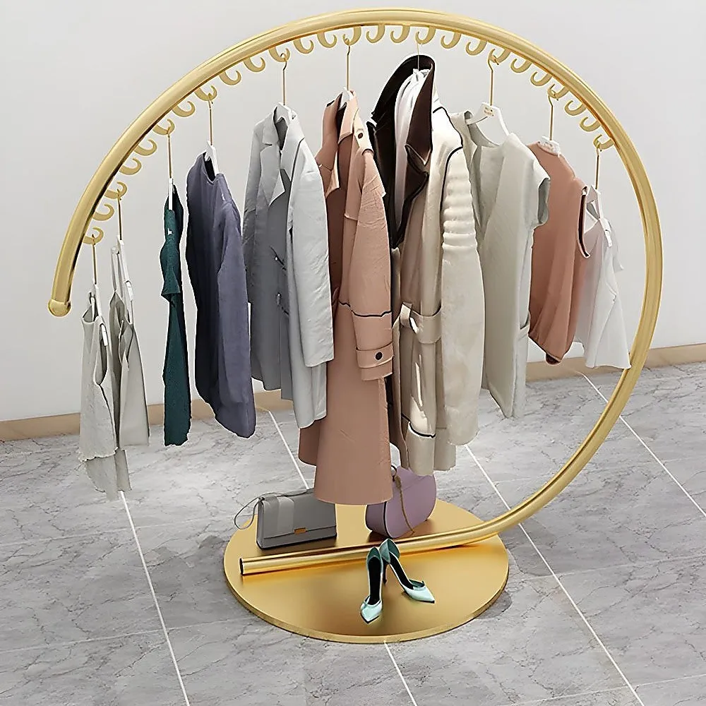 Premium Gold Floor-Standing Clothing Rack 160cm Metal