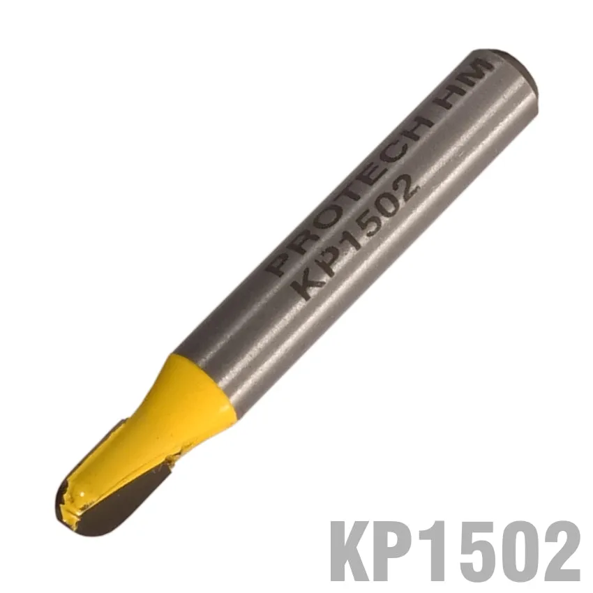 PRO-TECH ROUND NOSE VEINING BIT ONE FLUTE 3/16' X 5/16' 1/4' SHANK KP1502