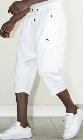 QL Relaxed Lightweight Cropped Joggers in White