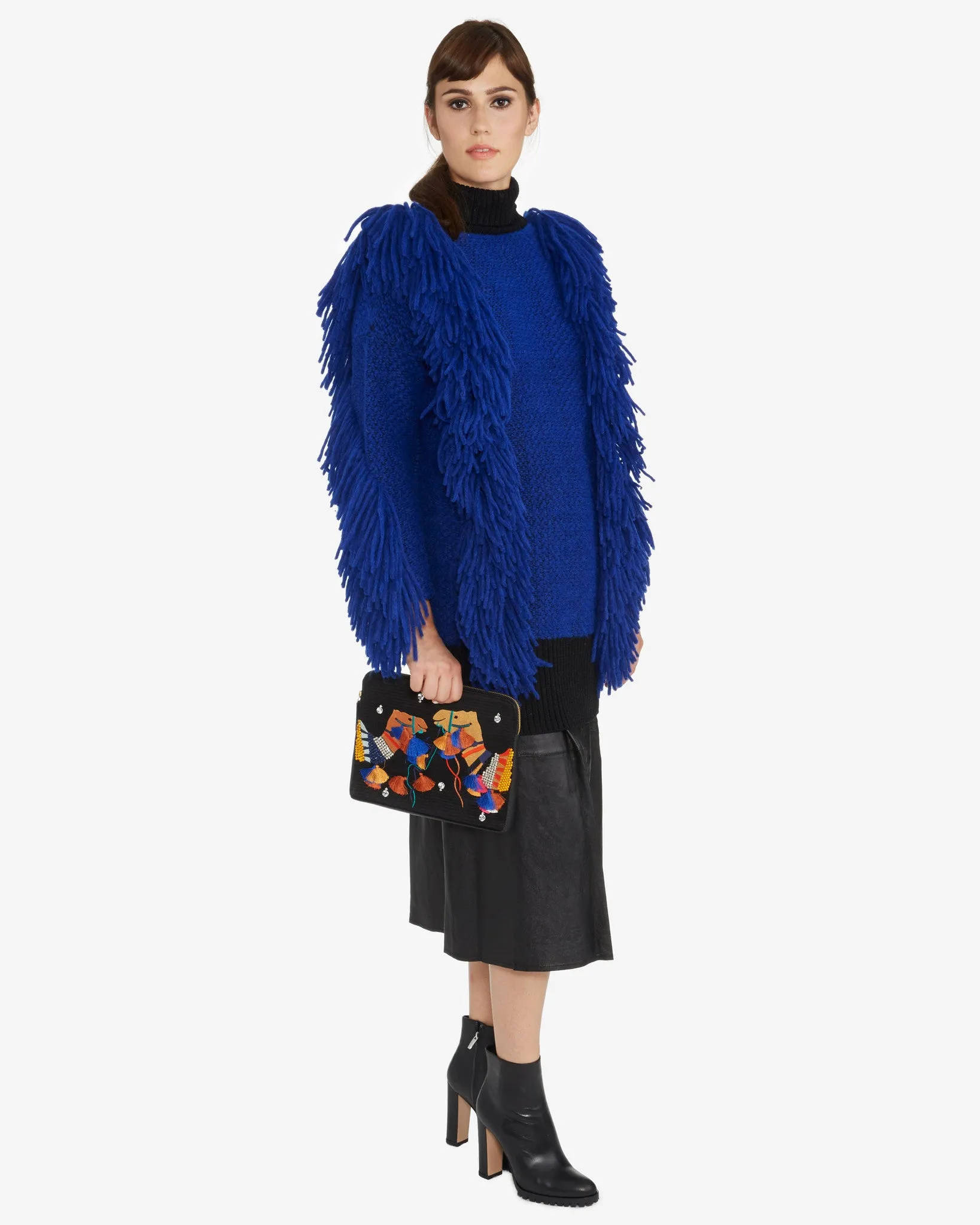 Rachel Comey | Fringe Turtleneck Pullover in Royal