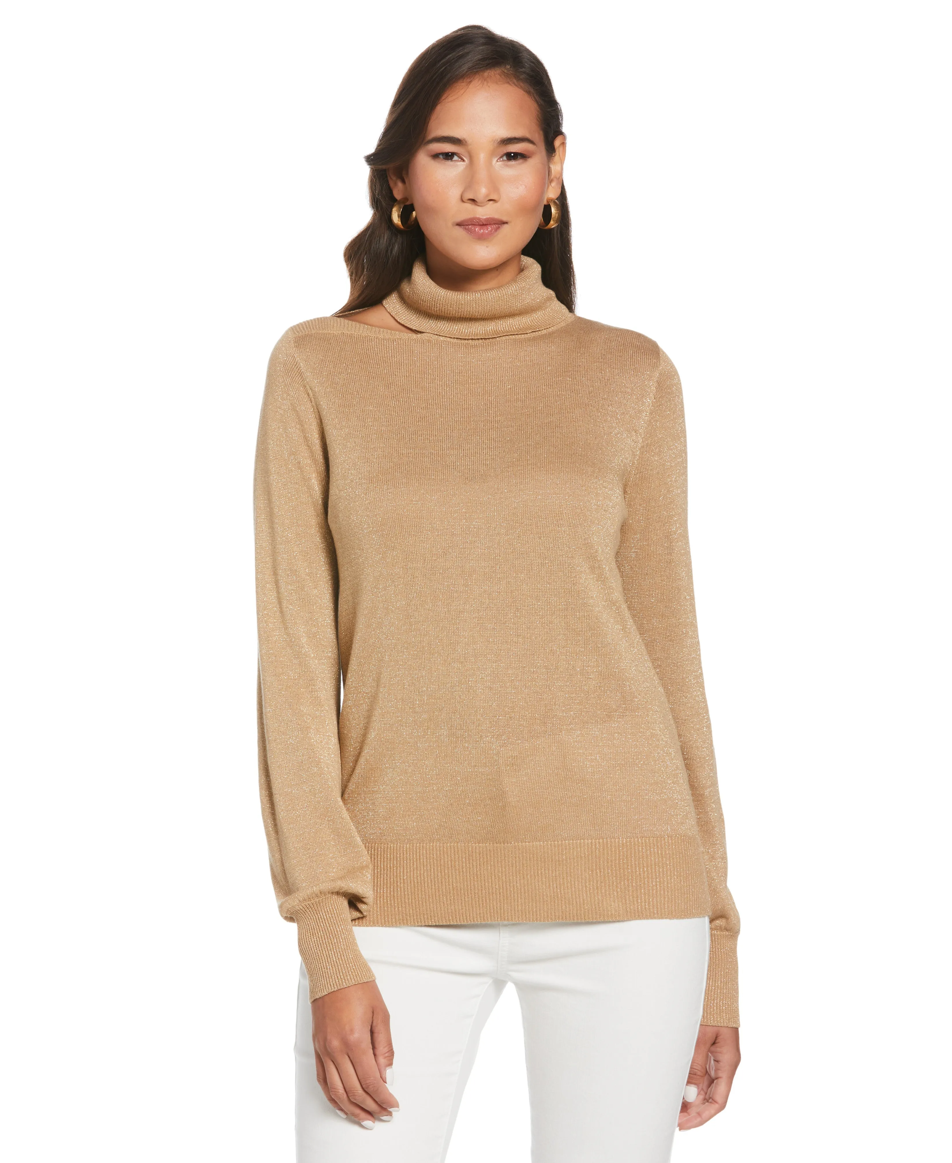 Rib Trim Cut Out Sweater