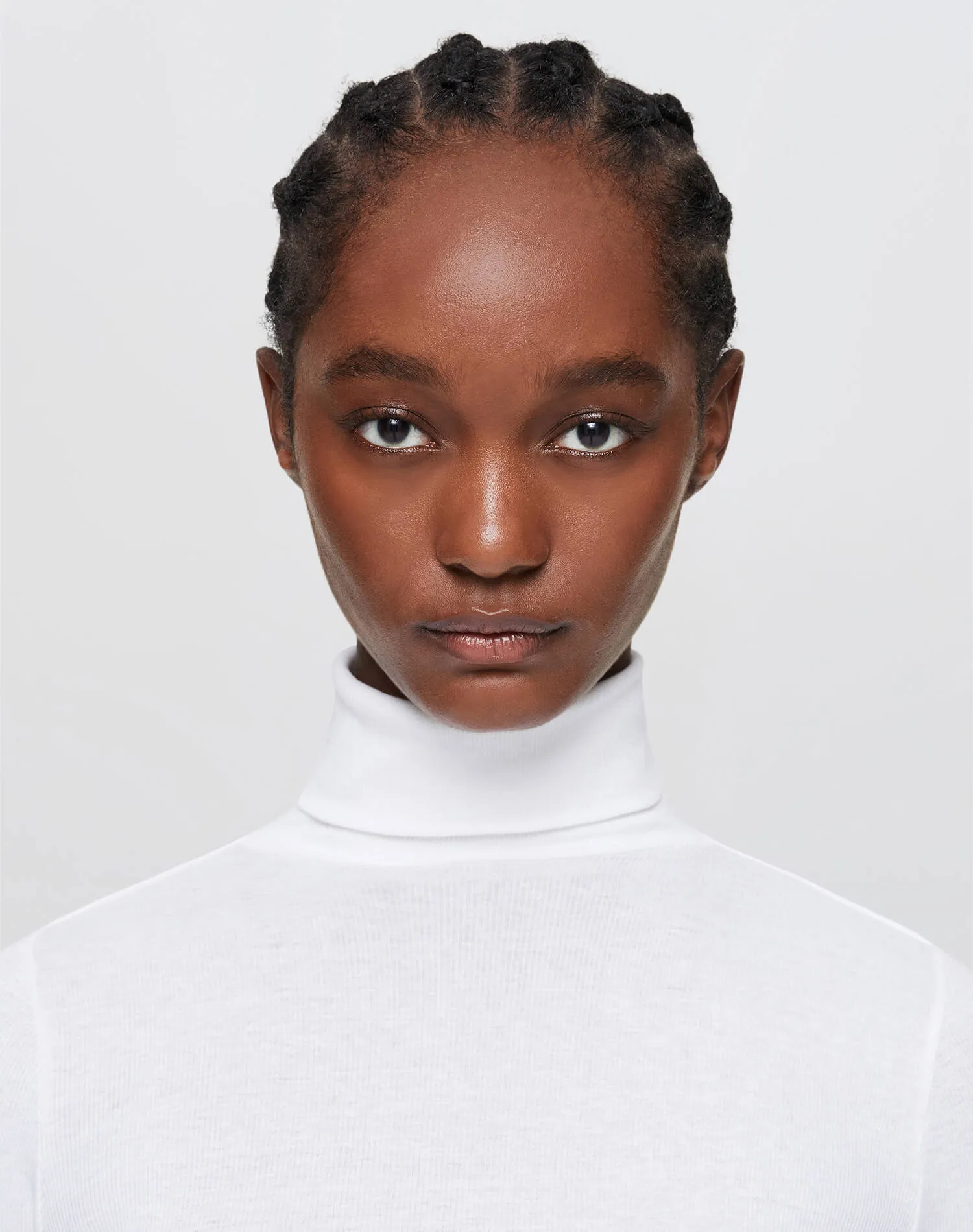 Ribbed Turtleneck - White