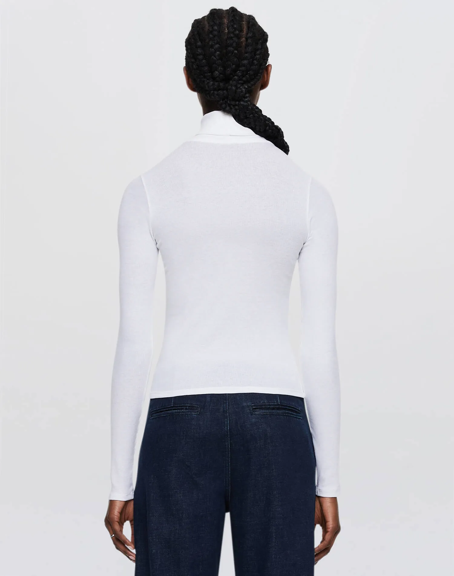 Ribbed Turtleneck - White