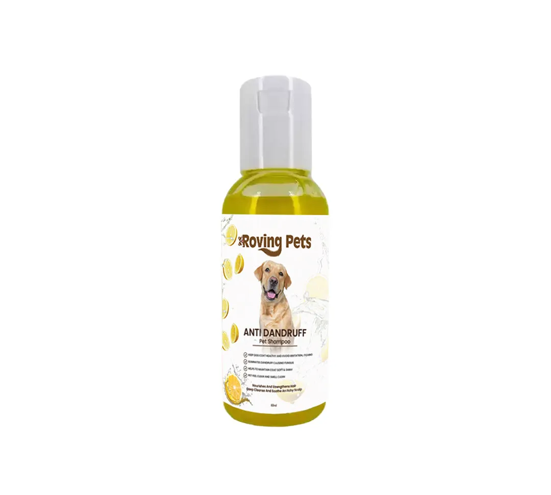 Roving Pets Anti Dandruff Shampoo 60ml Travel Friendly pocket Shampoo