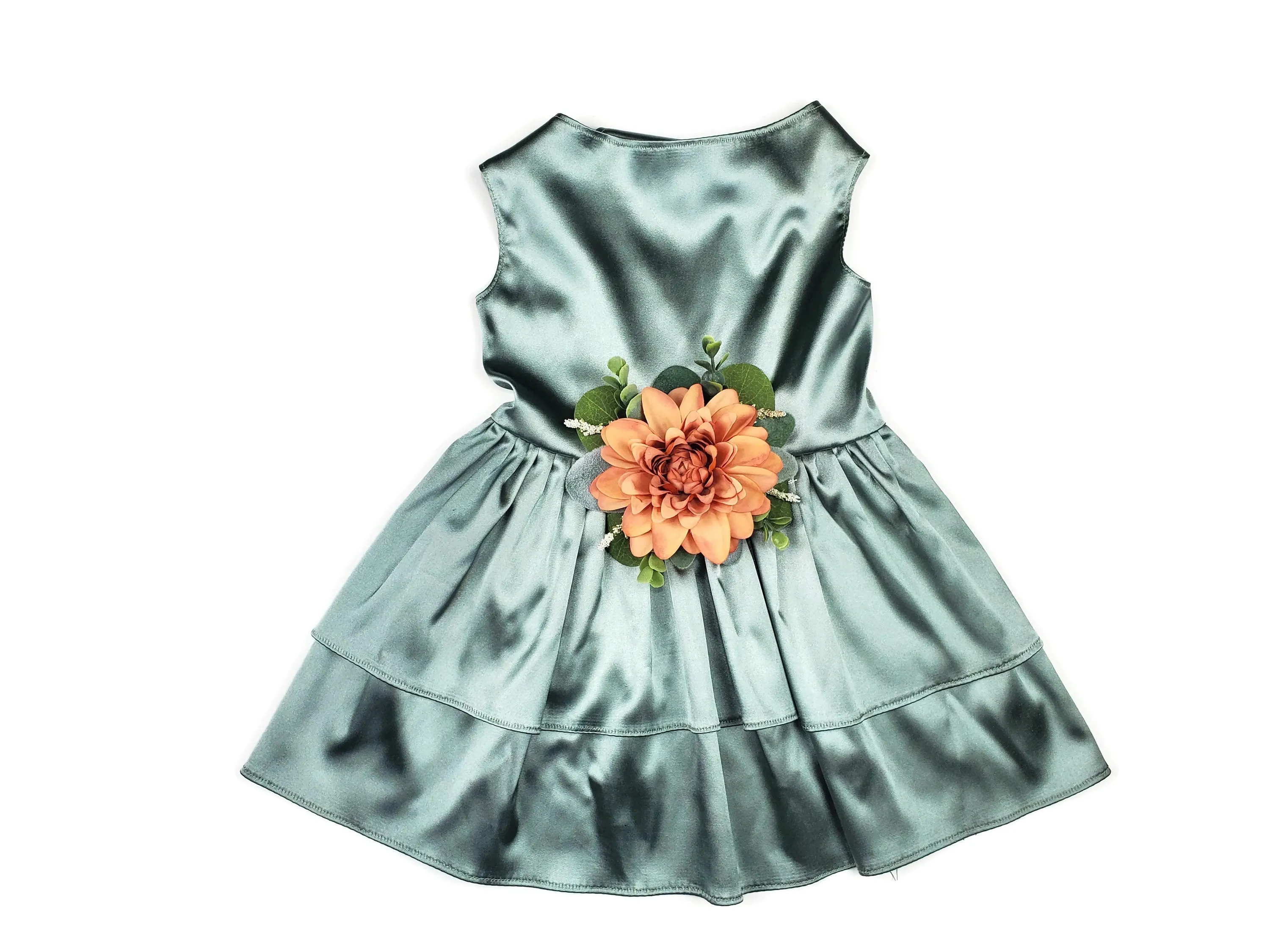 Satin Pet Dress | The Phoebe | 10 Color Options | Silver Sage