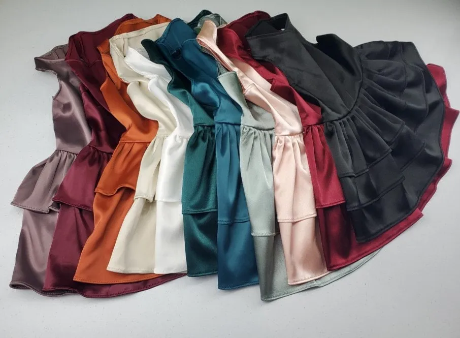 Satin Pet Dress | The Phoebe | 10 Color Options | Silver Sage