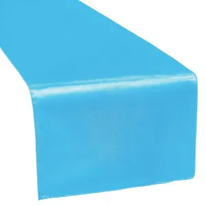 Satin Table Runner - Aqua Blue