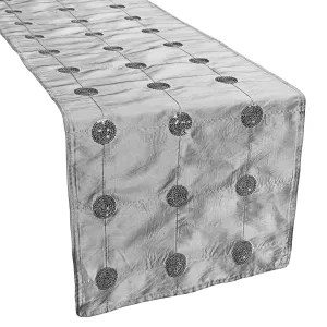 Sequin Taffeta Table Runner - Silver