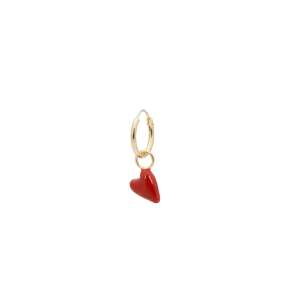 Single Heart Beat Ring Earring