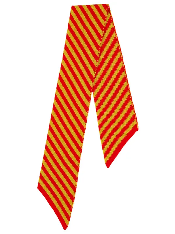 Small Diagonal Stripe Scarf Scarlet & Turmeric