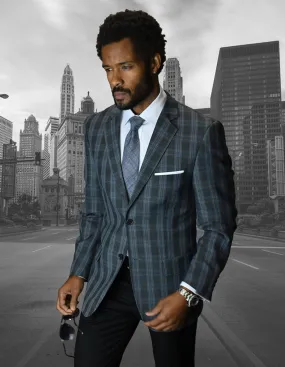 Statement Single Jacket-sports Coat Super 150\'s Italian Fabric| GIGLIO-5| Charcoal