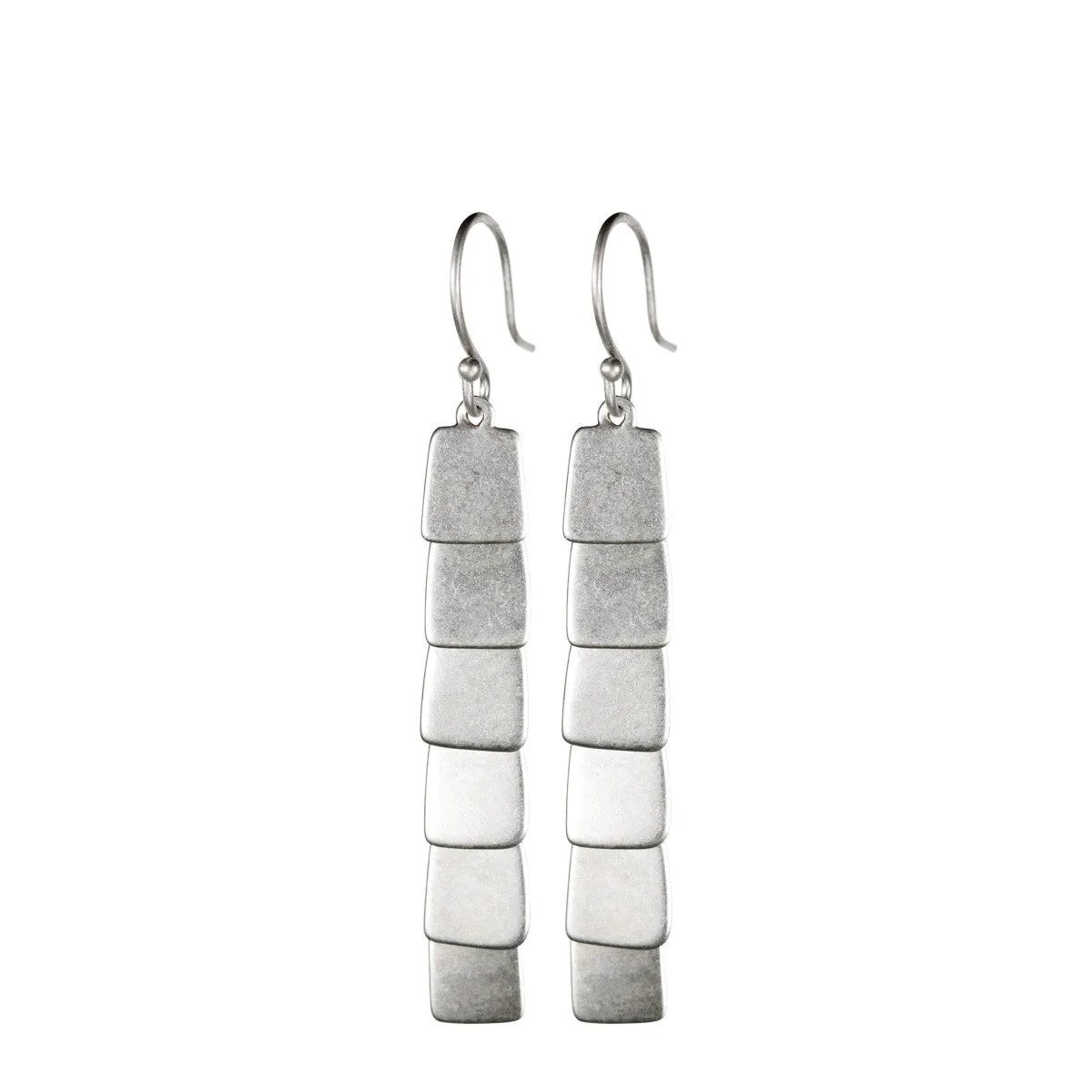 Sterling Silver Layered Flattened Earrings